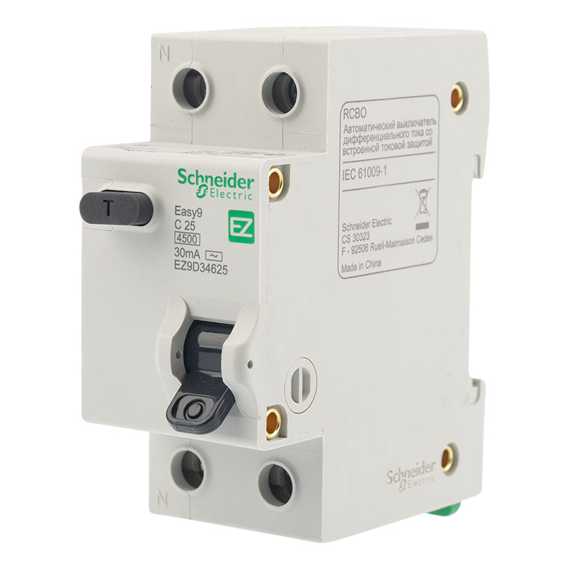 Автоматический выключатель дифференциального тока 2Р 25А 30мА 4,5кА (C) Easy9 Schneider Electric 